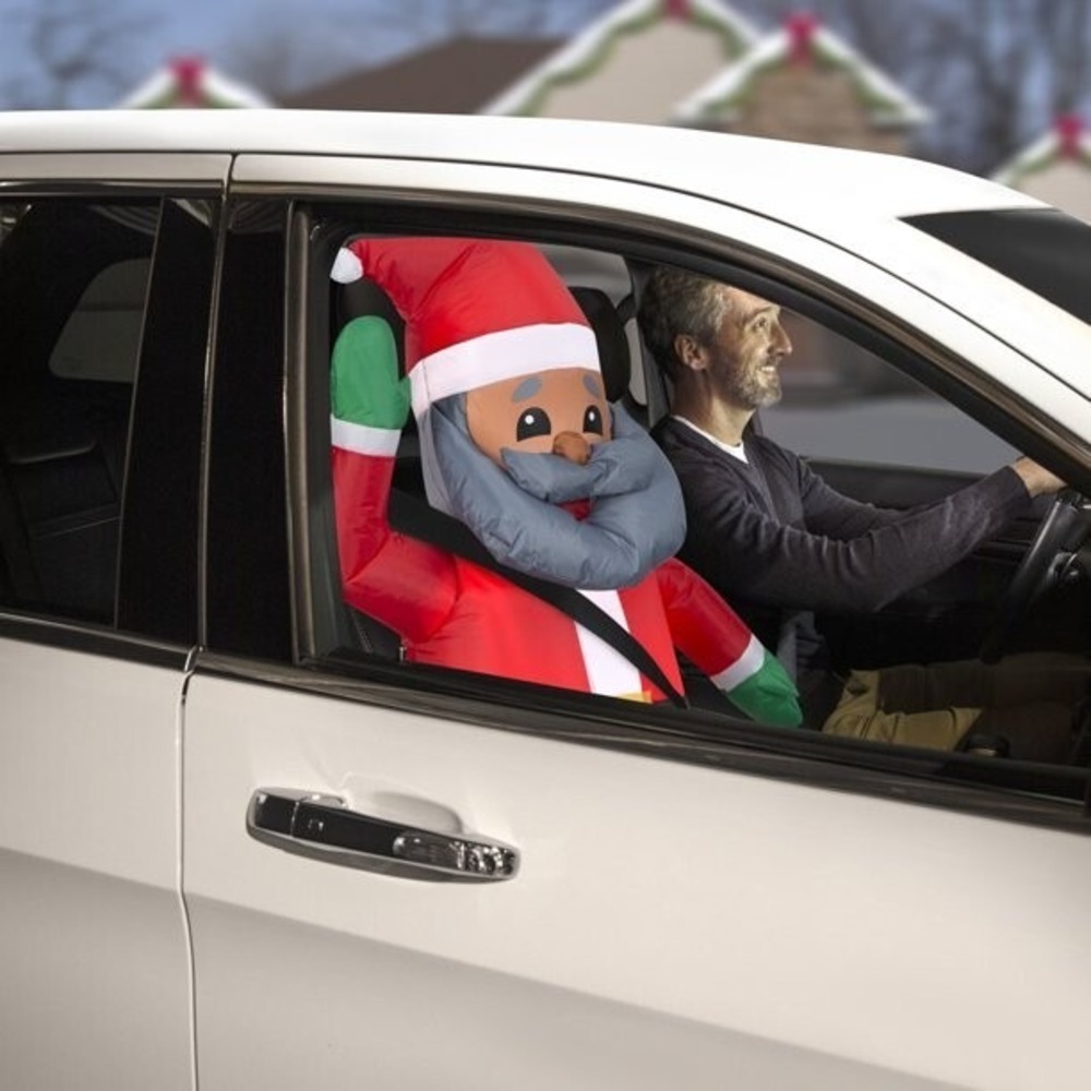Gemmy Airblown Inflatable African American Santa Car Buddy 3Ft LED Christmas New - Picture 8 of 9